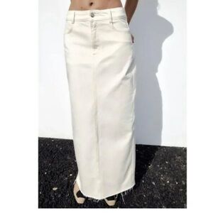 ZARA White Denim maxi Skirt